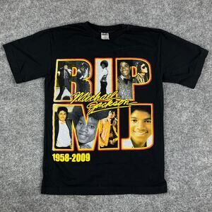 RIP Michael Jackson Tribute T-Shirt Medium 1958-2009 Graphic American Biker